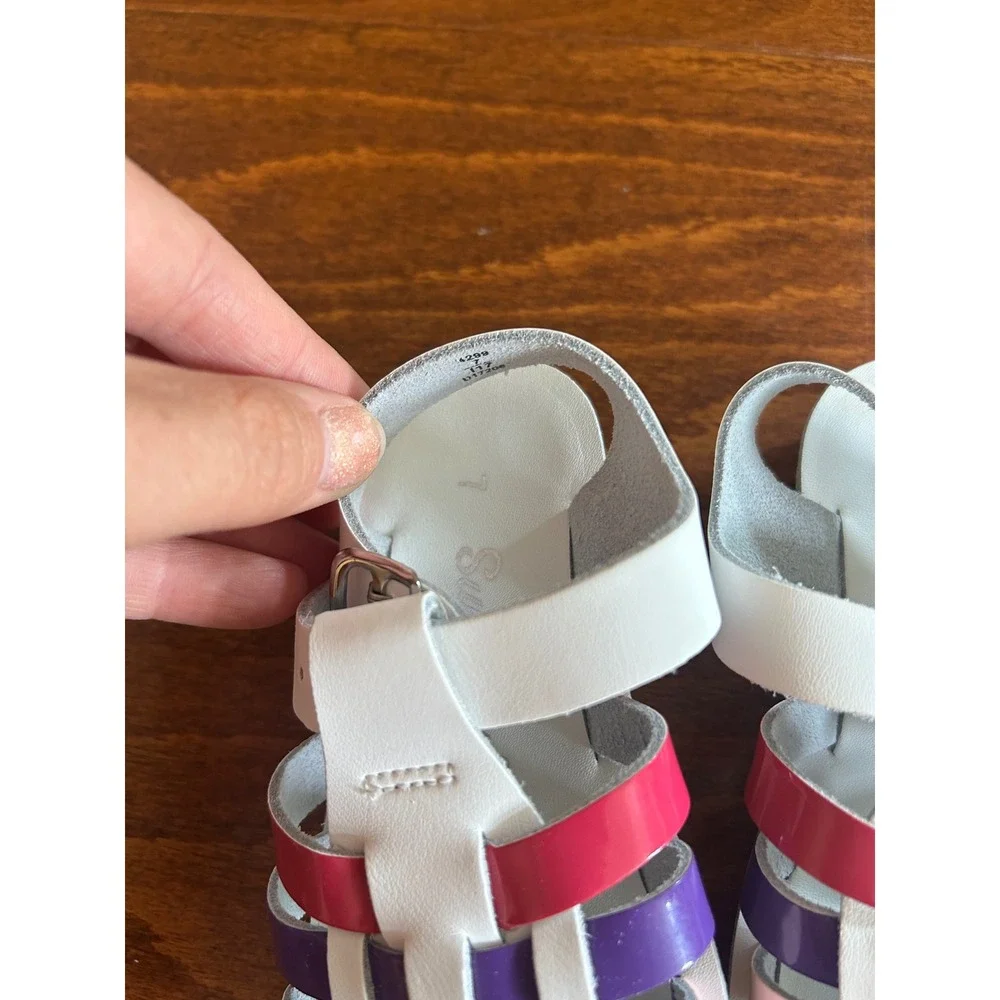 Sun-San Salt Water Sandals Sea Wee White NEW‎ Leather Size 7 Toddler